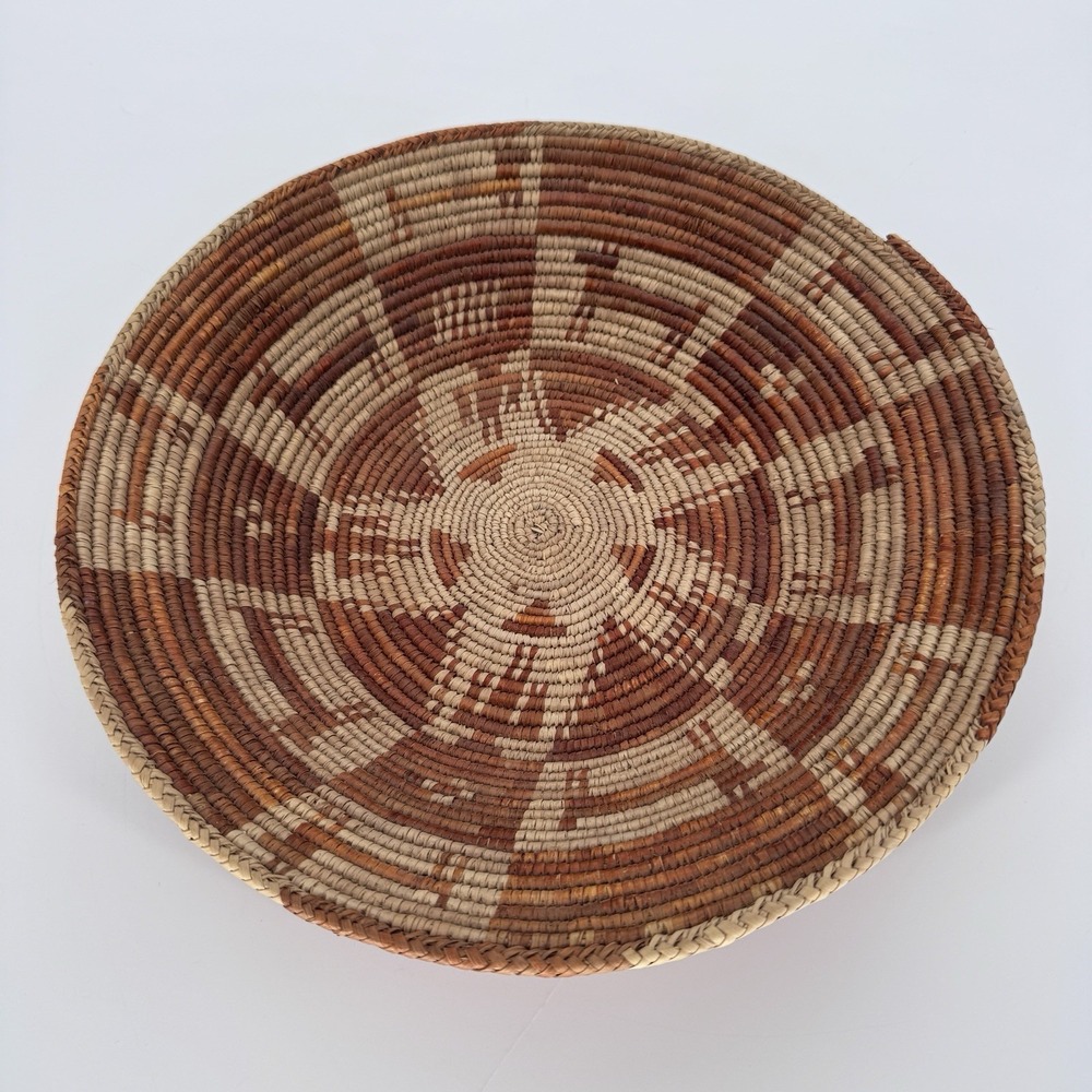 Vintage Tohono O'odham Coiled Basket - Native American Southwest Art Tray